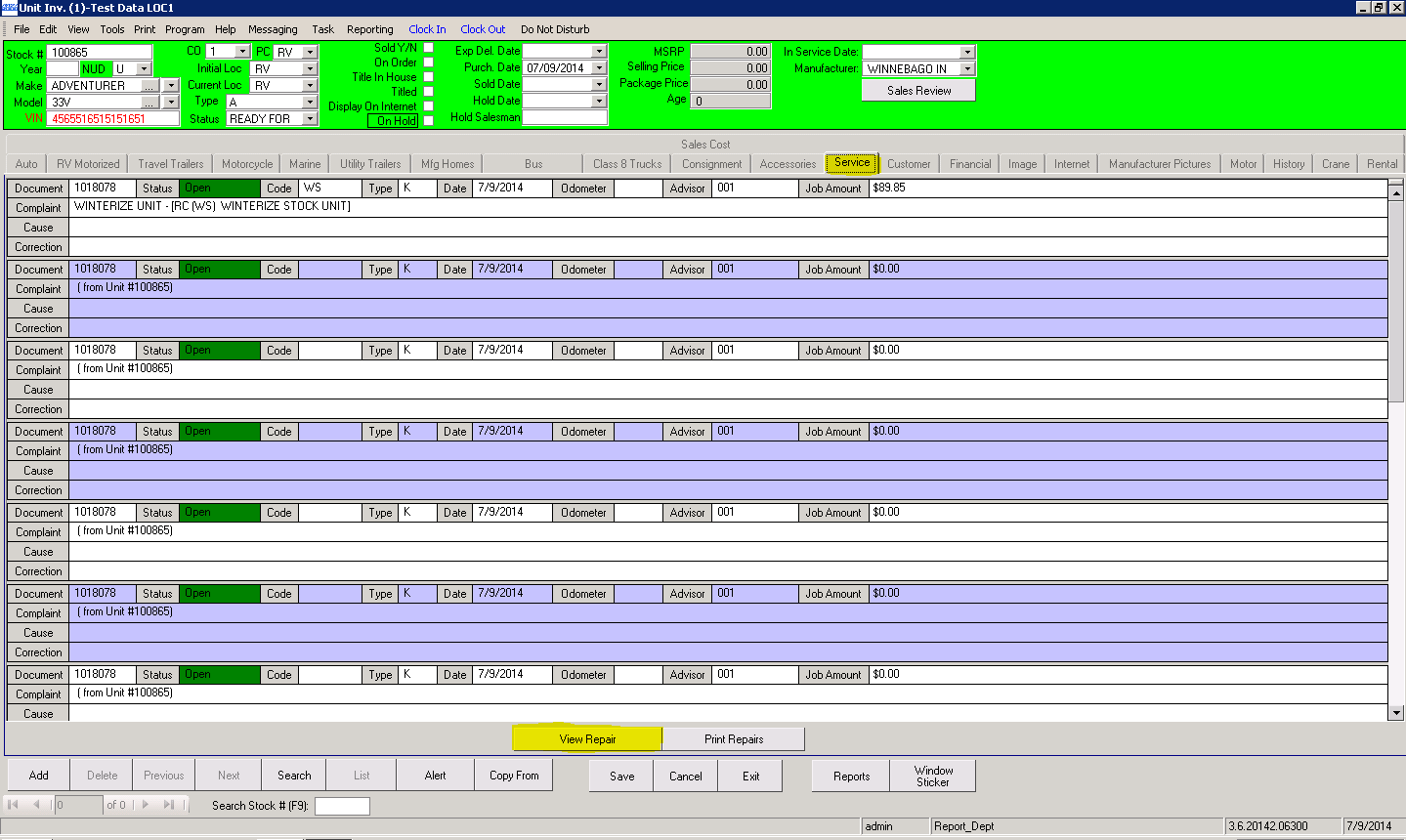 Unit Inventory Overview – Motility Software Solutions